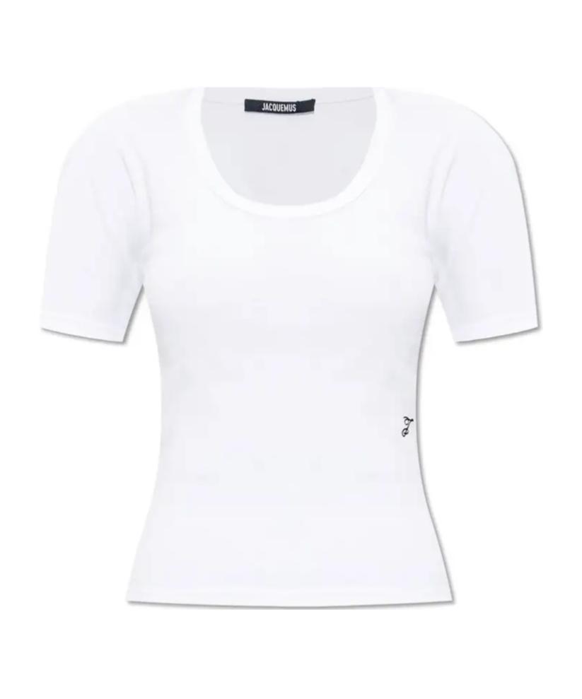 Tシャツ・カットソー JACQUEMUS Women Tops 241KN3572358110 WHITE Jacquemus logo-patch t-shirt | White | FARFETCH
