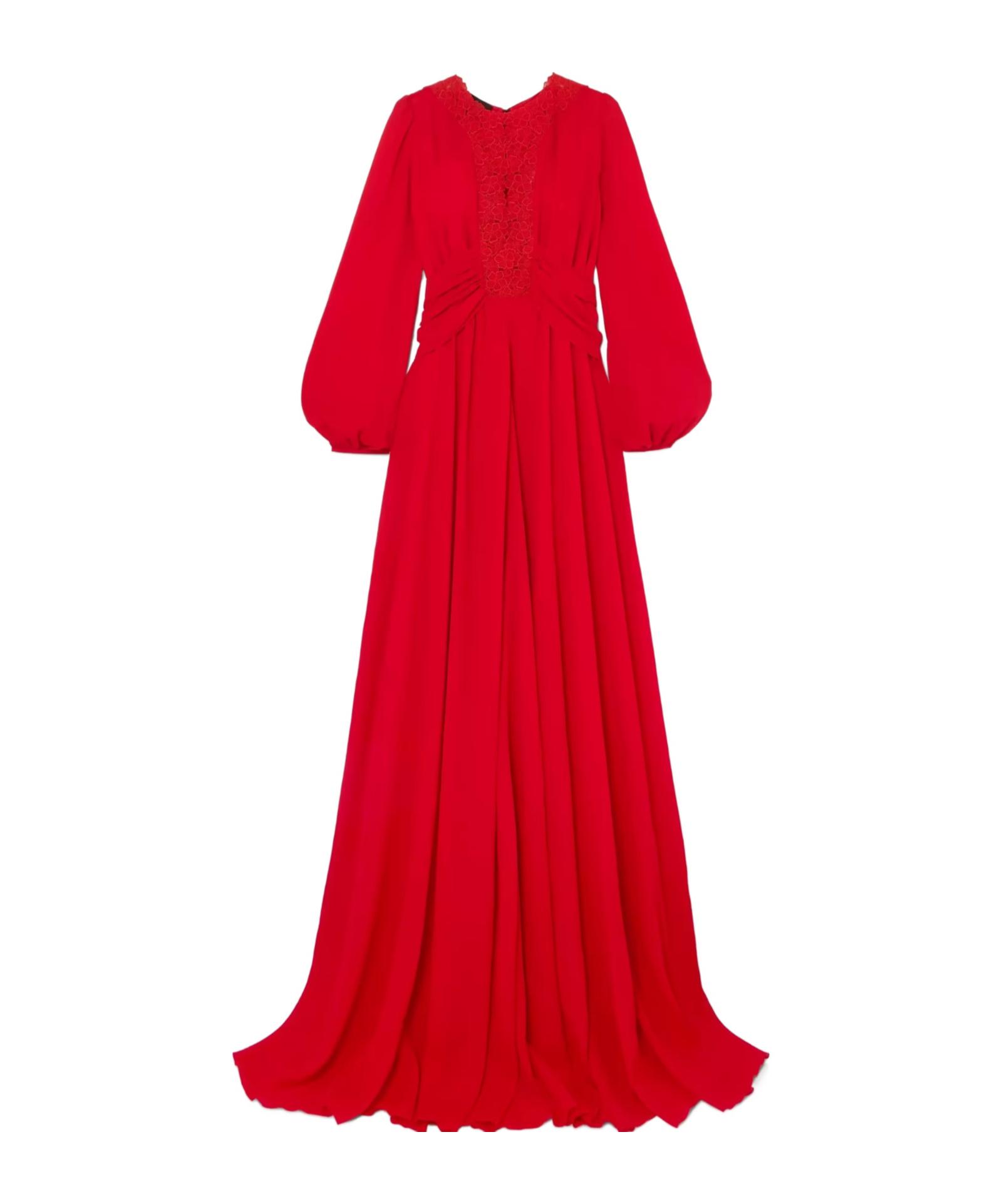 strapless open back dress Chinese New Year Red and Gold Qipao Dress
