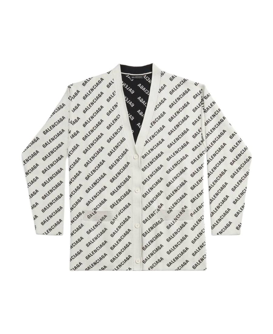 Balenciaga - All over logo cardigan Pink - The Corner