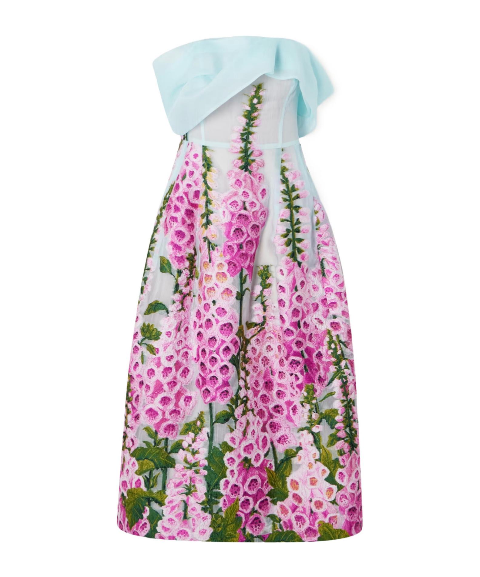 floral applique halter neck dress by oscar de la renta Oscar de la Renta Gardenia Guipure Flower-Applique Halter Maxi Dress