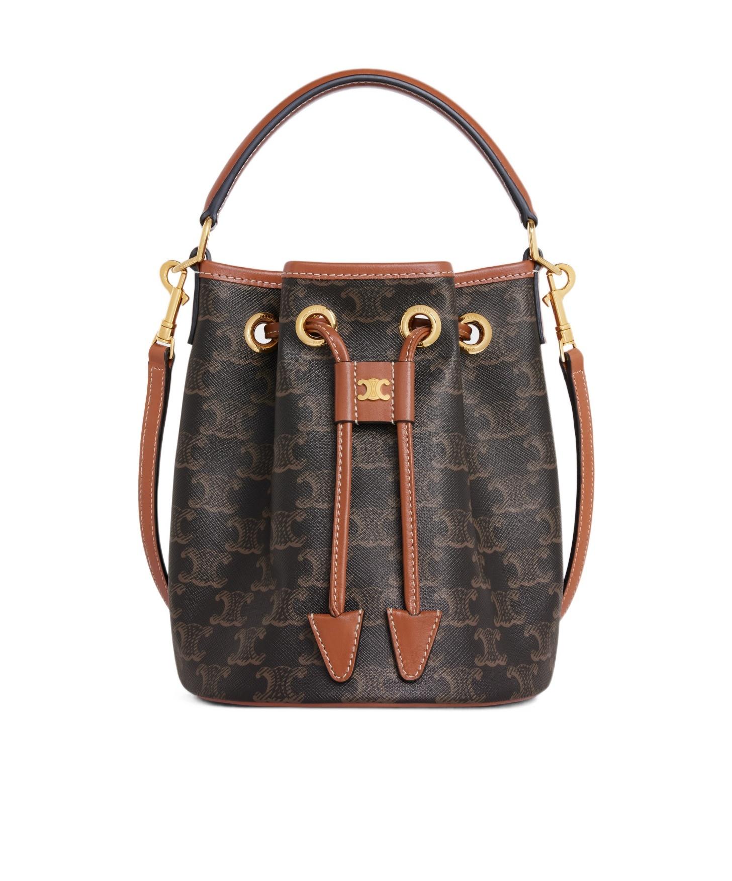 ハンドバッグ Celine Clara Teen Bucket Bag TEEN CLARA BAG IN RAFFIA AND CALFSKIN - | CELINE