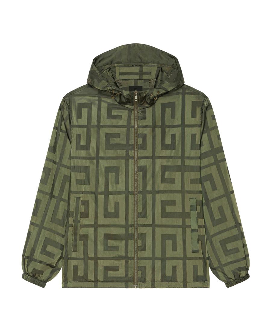 Givenchy 4G Pattern Hooded Windbreaker in Green for Men | Lyst