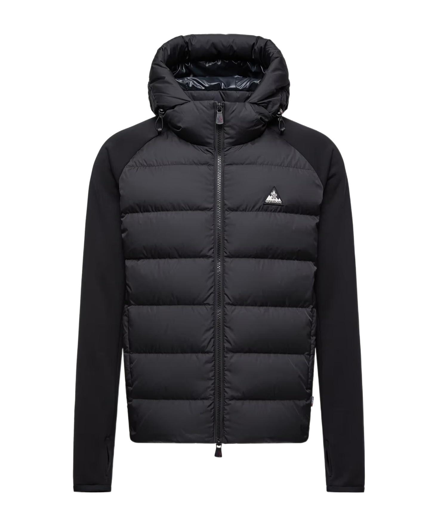 Moncler Grenoble Zip-Up Knitted Hoodie in Black for Men | Lyst
