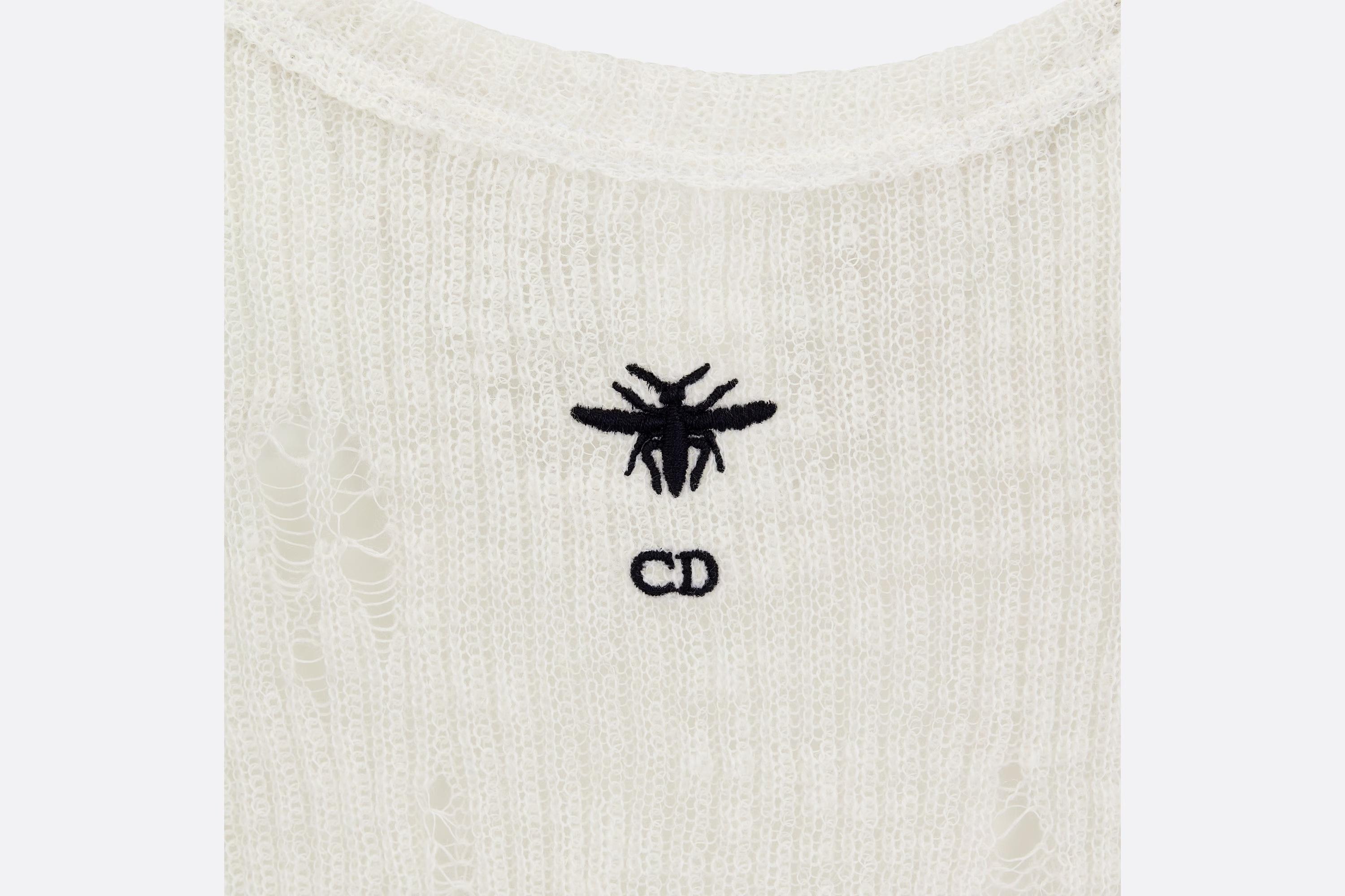 Christian Dior タンクトップ ホワイト Tank Top White Ribbed Cotton Jersey | DIOR