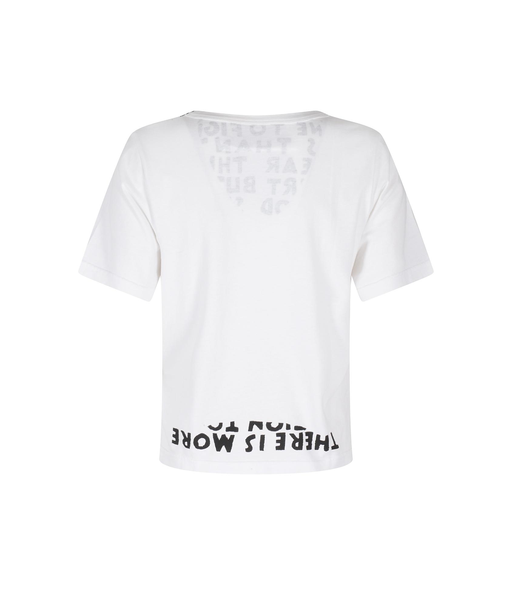 MM6 by Maison Margiela V-Neck Sida T-Shirt in White | Lyst