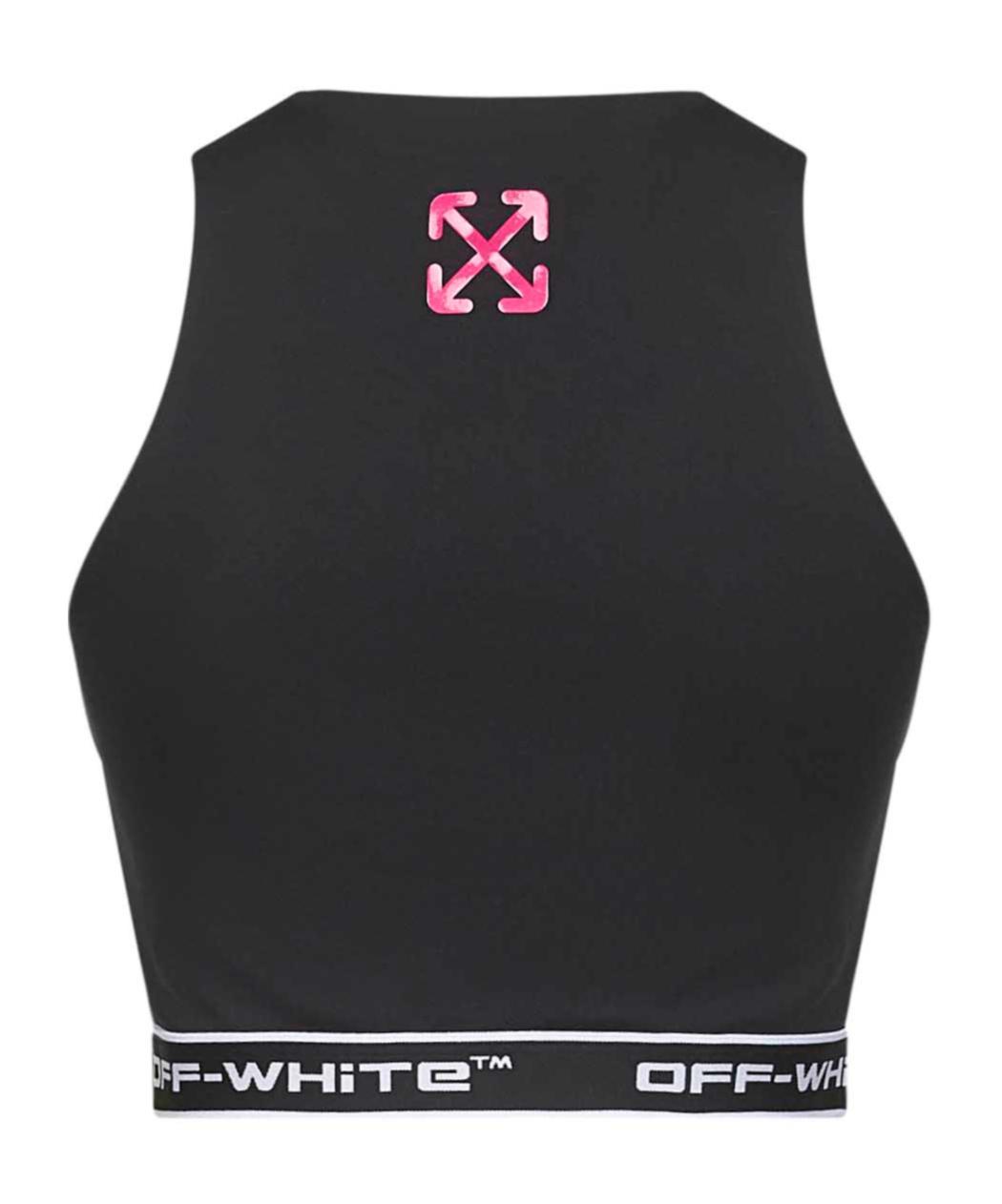 【関税＆送料込み】Off-White Cropped Logo Top OFF-WHITE - Logo Cotton Blend Cropped T-shirt Off-White