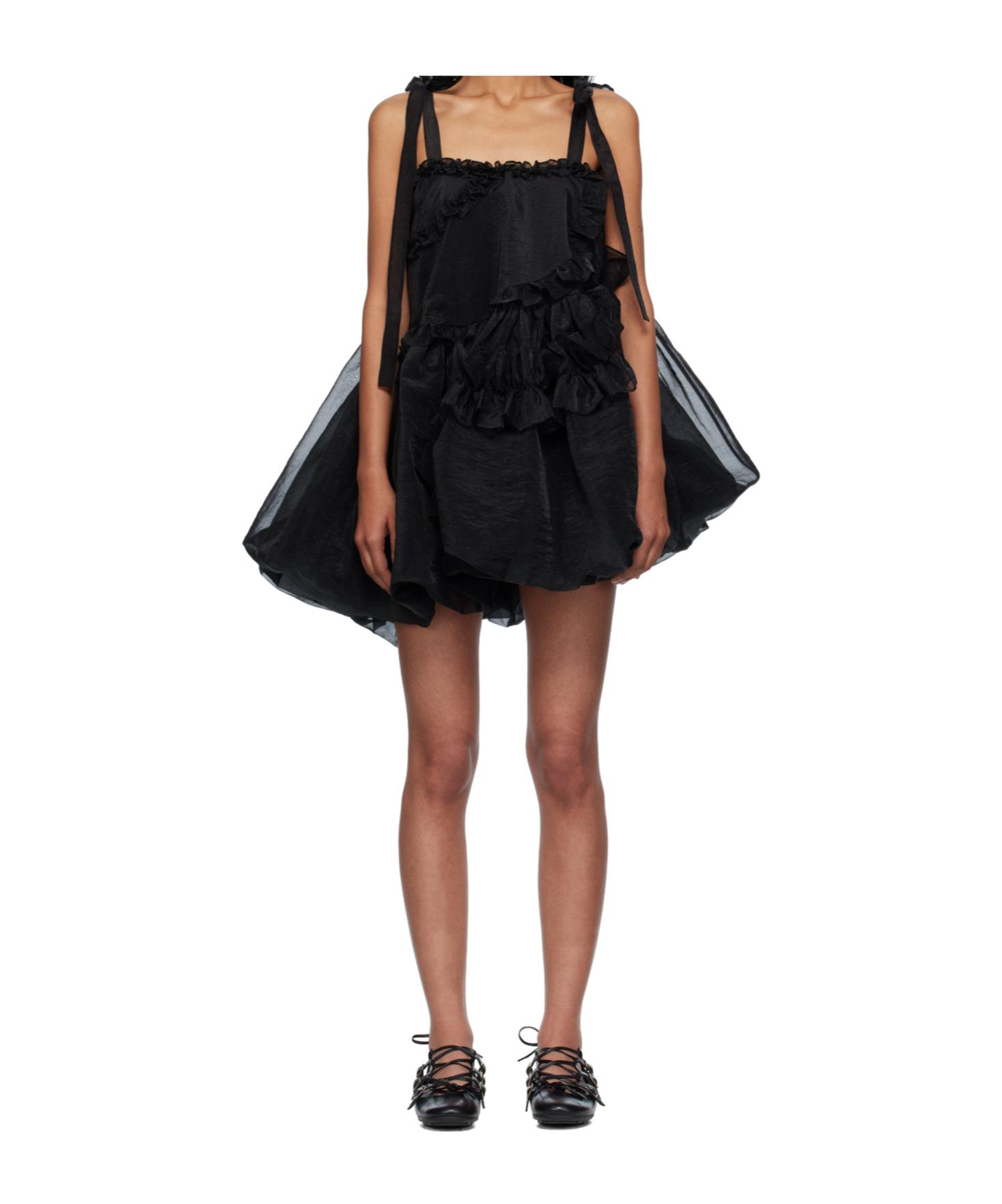 【関税込み】Cecilie Bahnsen ブラック Botka ミニワンピース Cecilie Bahnsen: ブラック Botka ミニワンピース | SSENSE 日本
