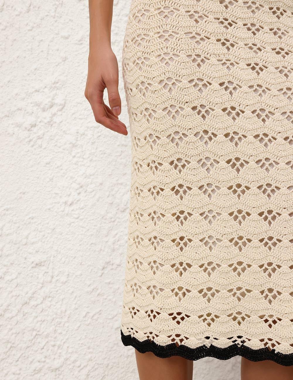 Zimmermann Rhiannon Crochet Skirt in White | Lyst