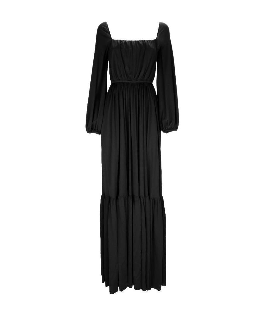 brown long sleeve dress maxi Shona Joy - La Lune Plunged Long Sleeve Maxi Dress - Espresso