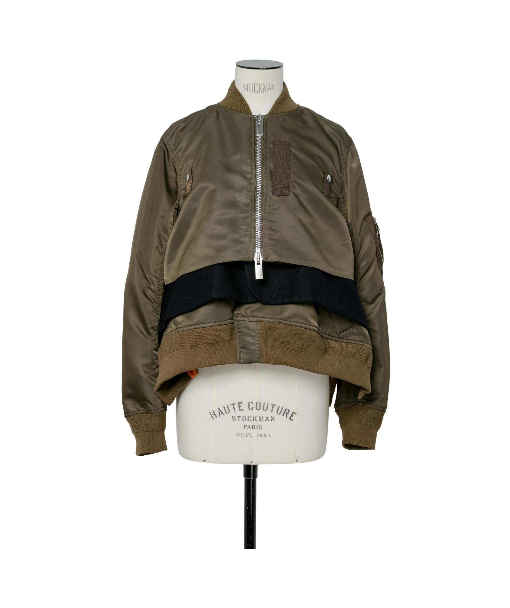 Sacai Nylon Twill X Wool Melton Blouson | Lyst