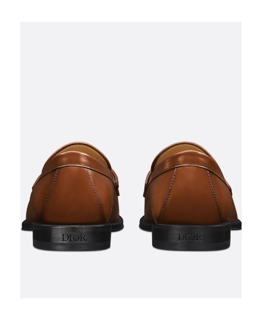 Dior Homme Logo Plaque Slip-On Loafers in Brown for Men | Lyst