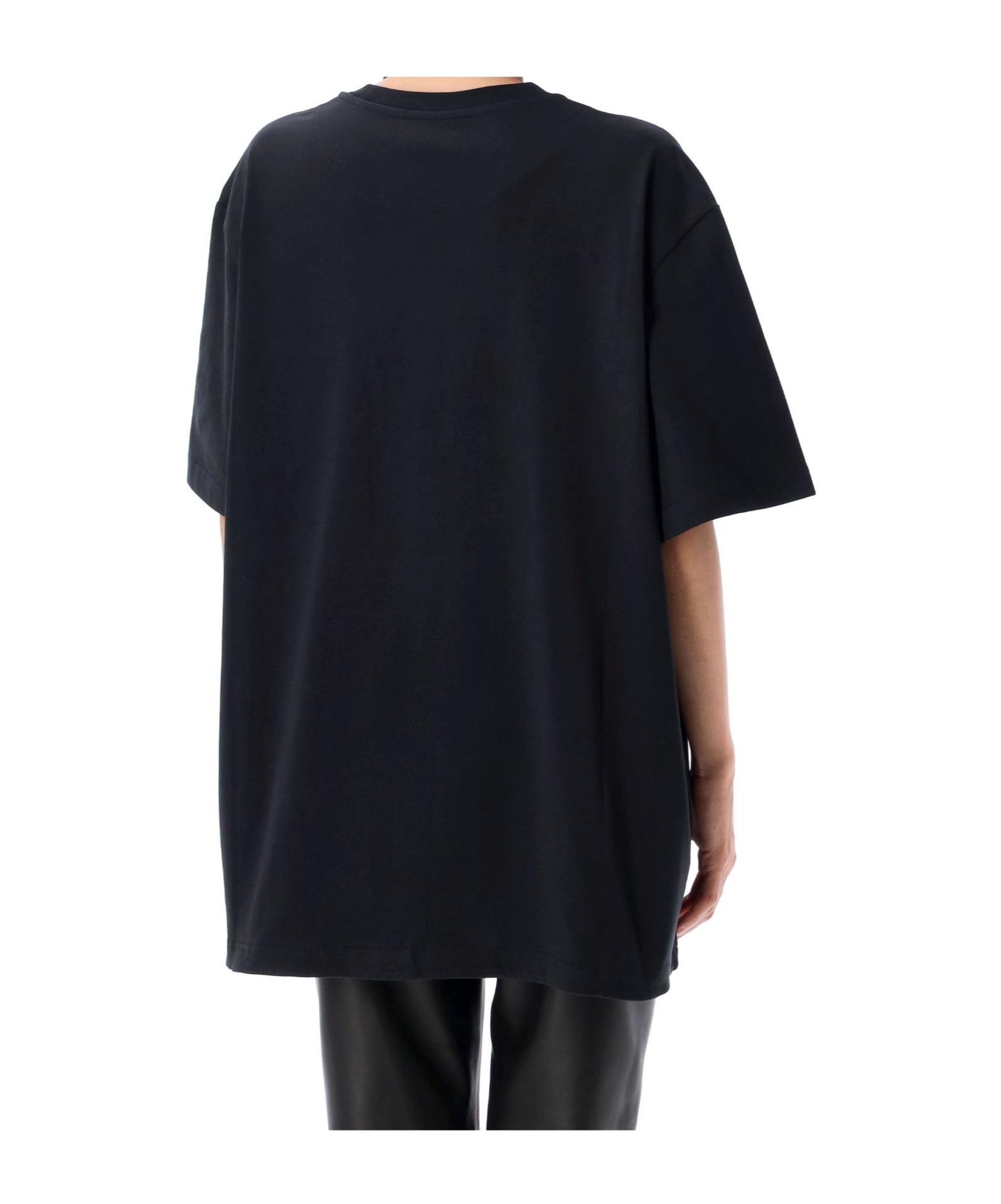 Tシャツ・カットソー THE ATTICO Woman T-Shirt Black 250WCN004J051 100 Black oversized T-shirt The attico - women - THE ATTICO