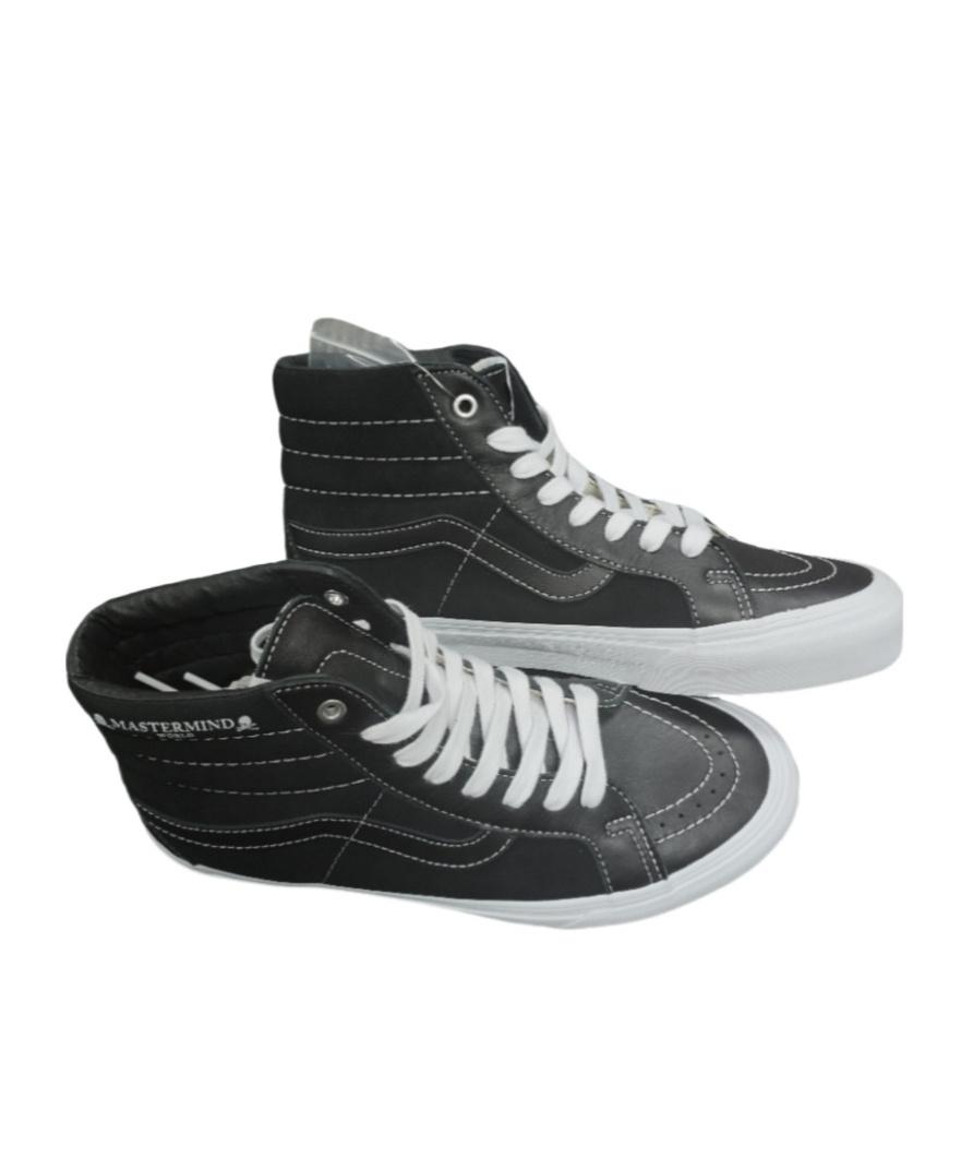 Mastermind Japan Skull Pattern High-Top Skate Shoes in Black