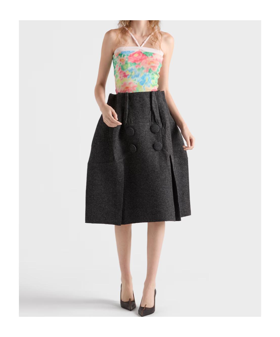 Prada Floral Printed Ribbed Top in White | Lyst