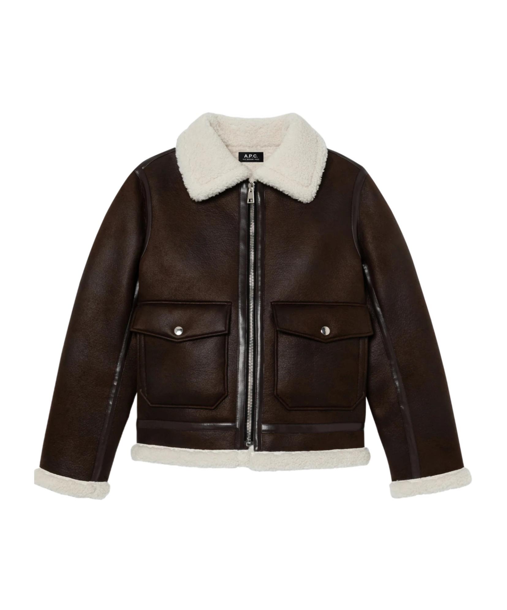 ジャケット・アウター A.P.C. BROWN LEATHER JACKET APC Leather Outer Shell Coats, Jackets & Vests for Men for