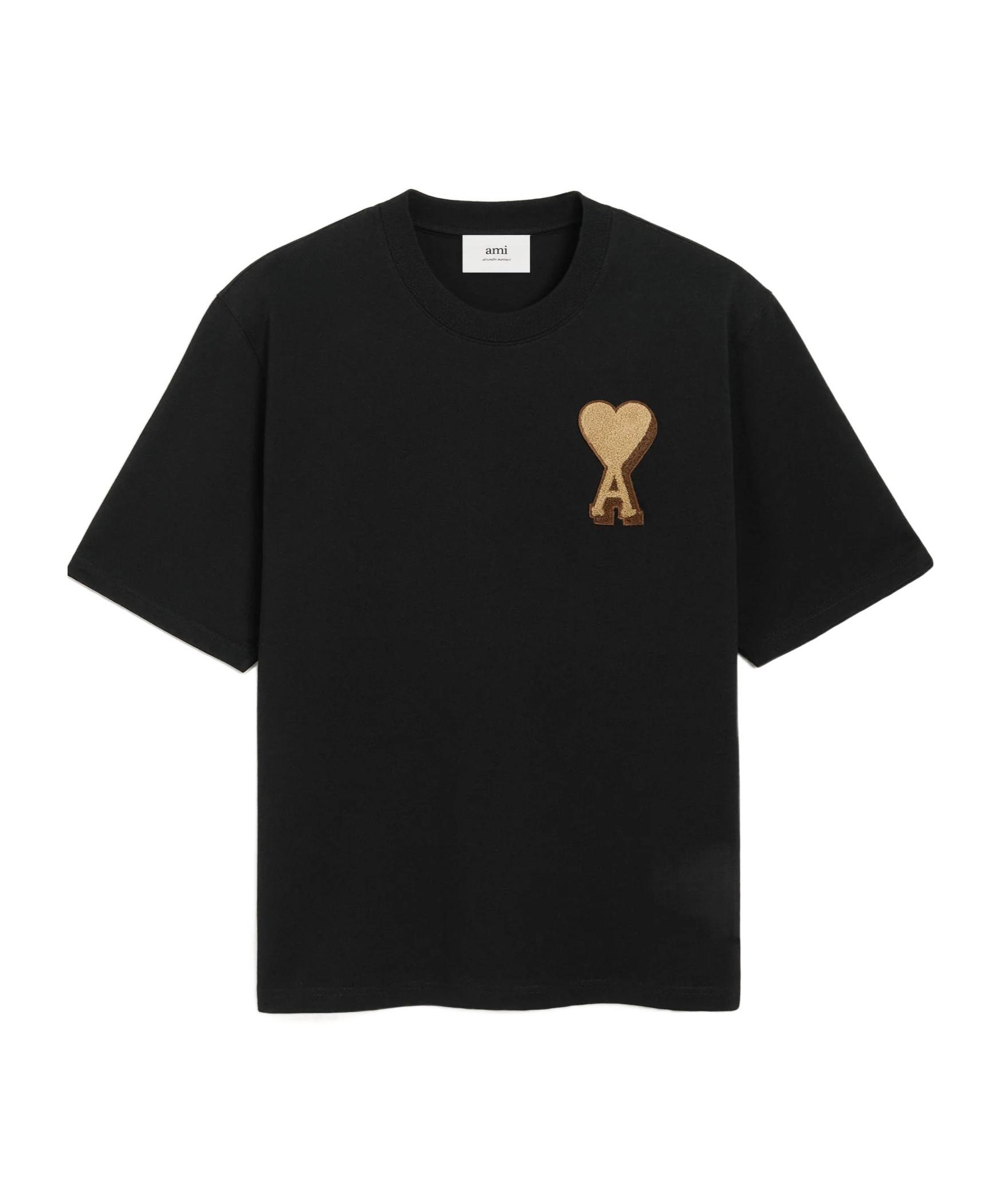AMI｜SHORT-SLEEVED ROUND NECK T-SHIRTS (UTS021 PA0015 26 Ami France Men's Short Sleeve Crew Neck Graphic Tee Gray