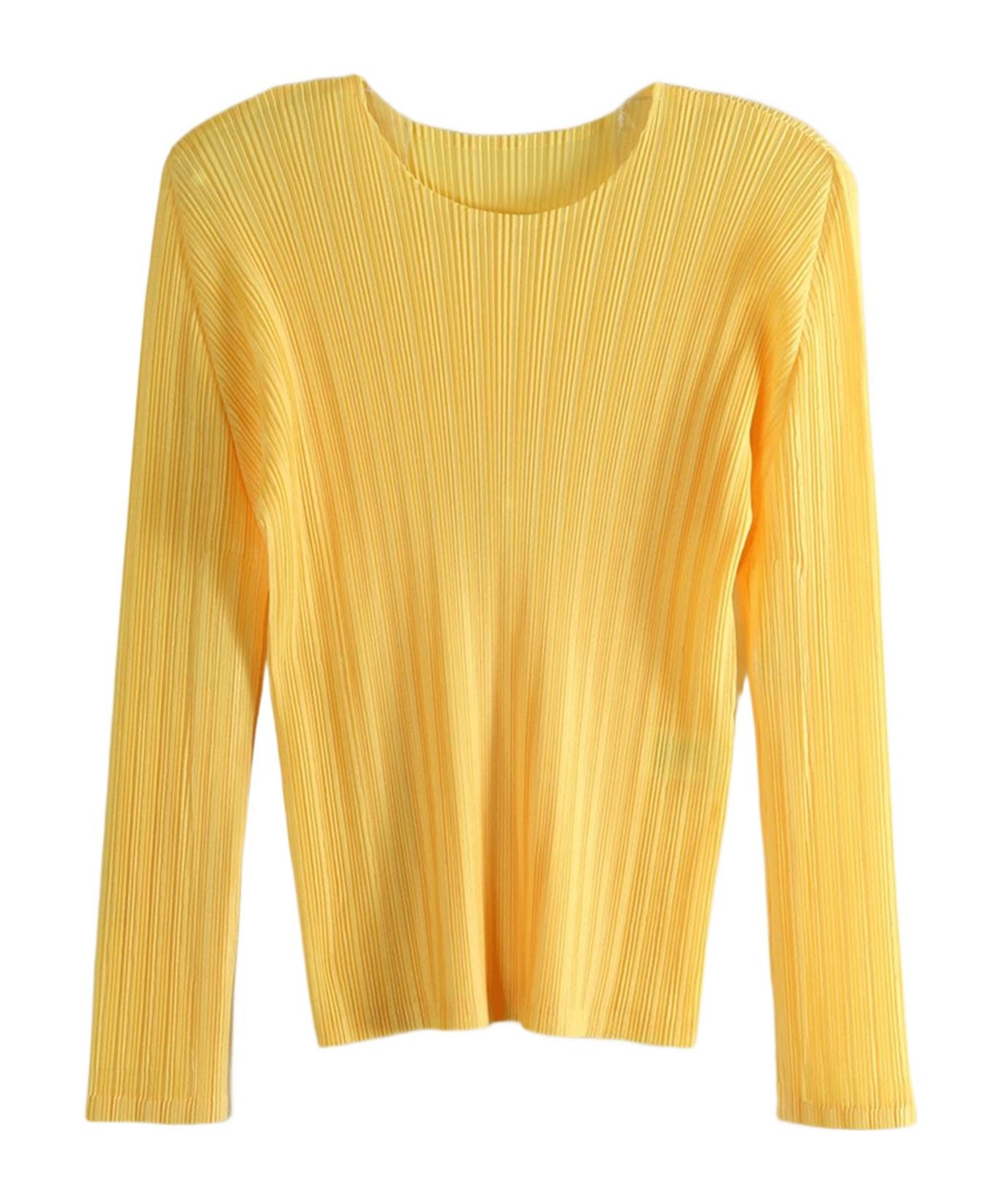 Yellow Pleats Please Issey Miyake Tops for Women | Lyst