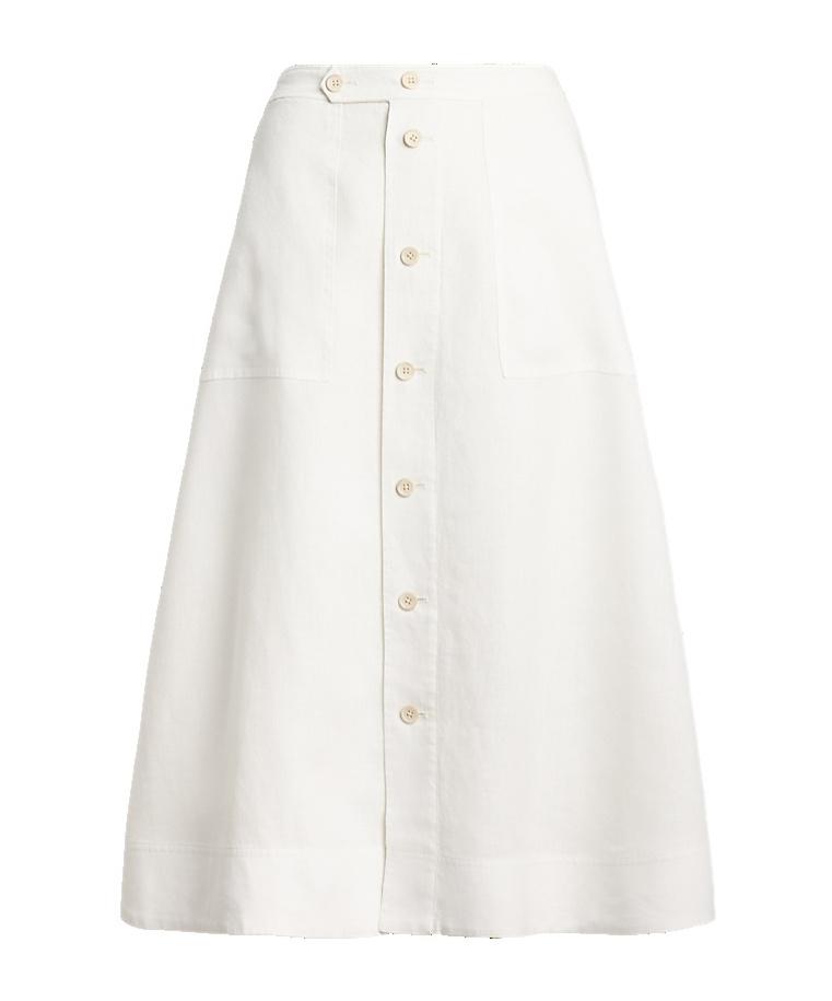 【POLO RALPH LAUREN】Mid Skirts ホワイト Polo Ralph Lauren Linen lace midi skirt Polo Ralph Lauren