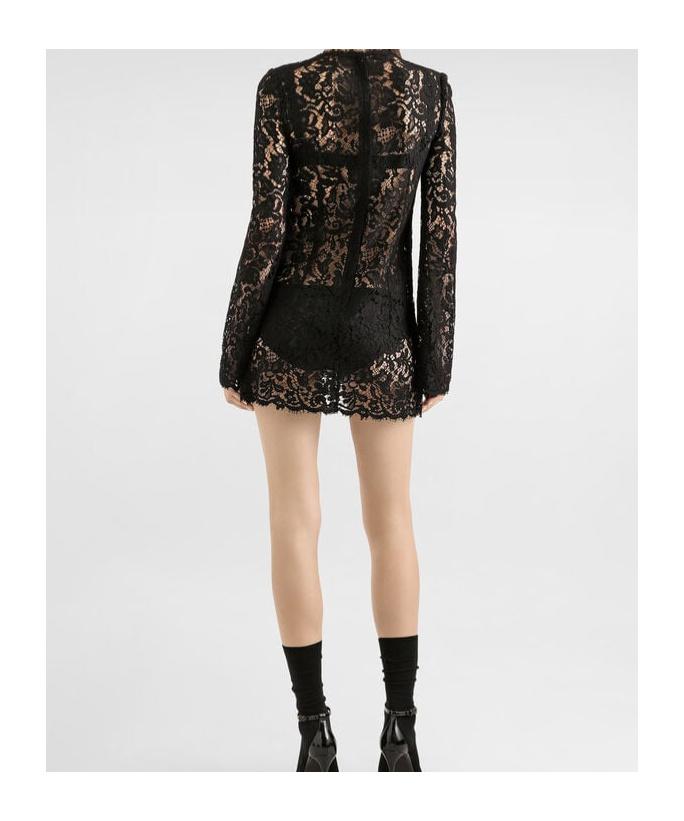 dolce gabbana lace up floral lace mini dress DOLCE & GABBANA