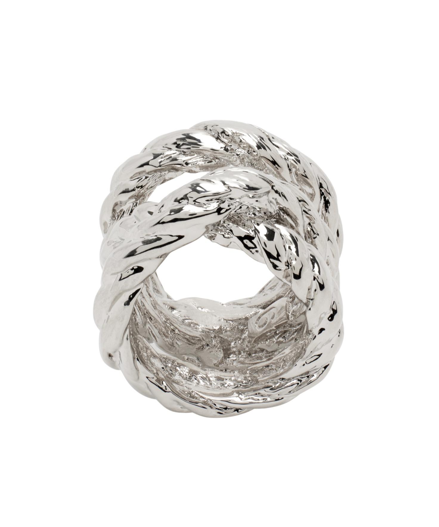 MM6 by Maison Martin Margiela Yarn Laminated Ring in White | Lyst