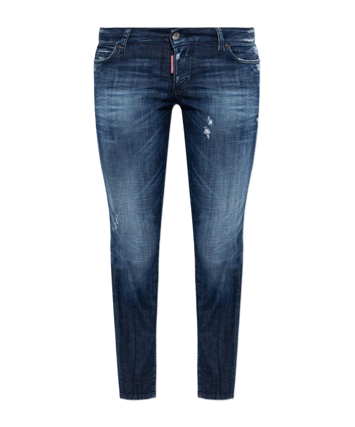 デニム・ジーパン Dsquared2 High-Rise Skinny Jeans With Five-Pocket Design DSQUARED2 Distressed Cool Guy Jean Kick Ass Beads 5-Pockets