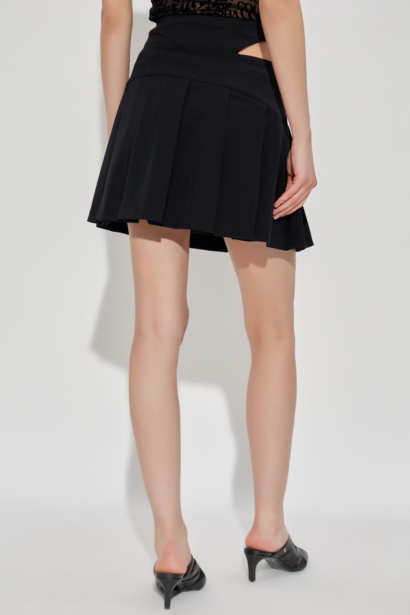 スカート VERSACE JEANS Woman Skirt Black 75HAEP01CP009 899 Versace Jeans Couture Outlet: leather skirt - Black