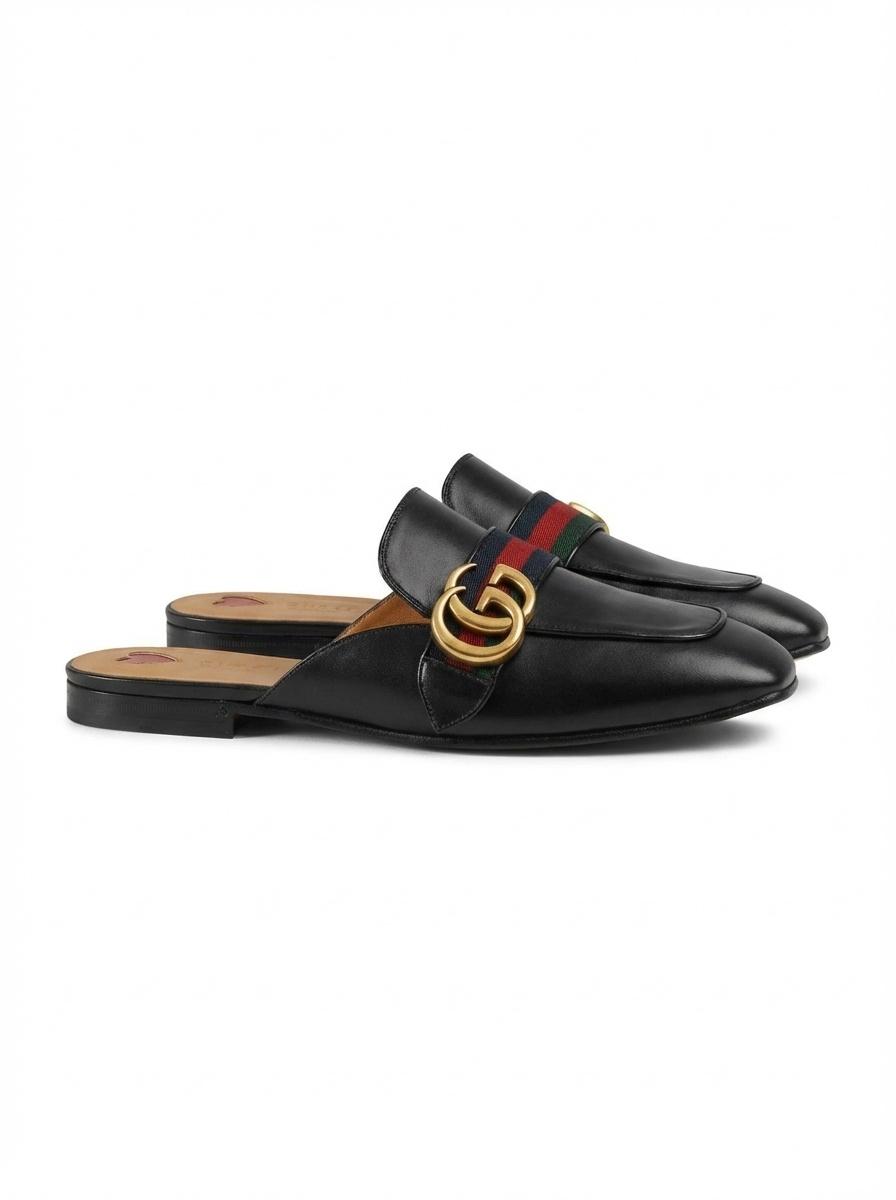 Gucci Square Toe Muller Shoes in Black | Lyst