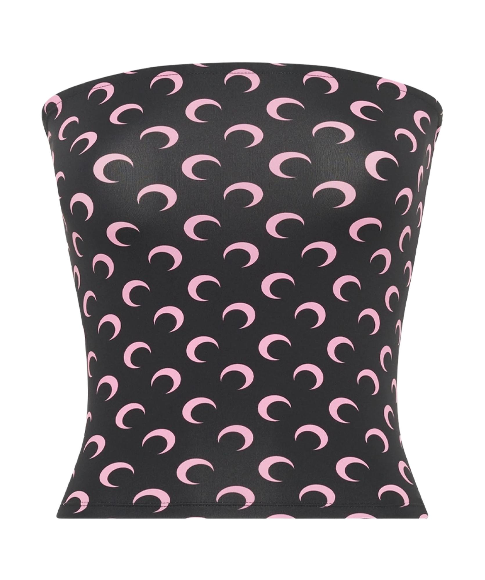 Marine Serre Moon Printed Second Skin Tube Top in Black | Lyst