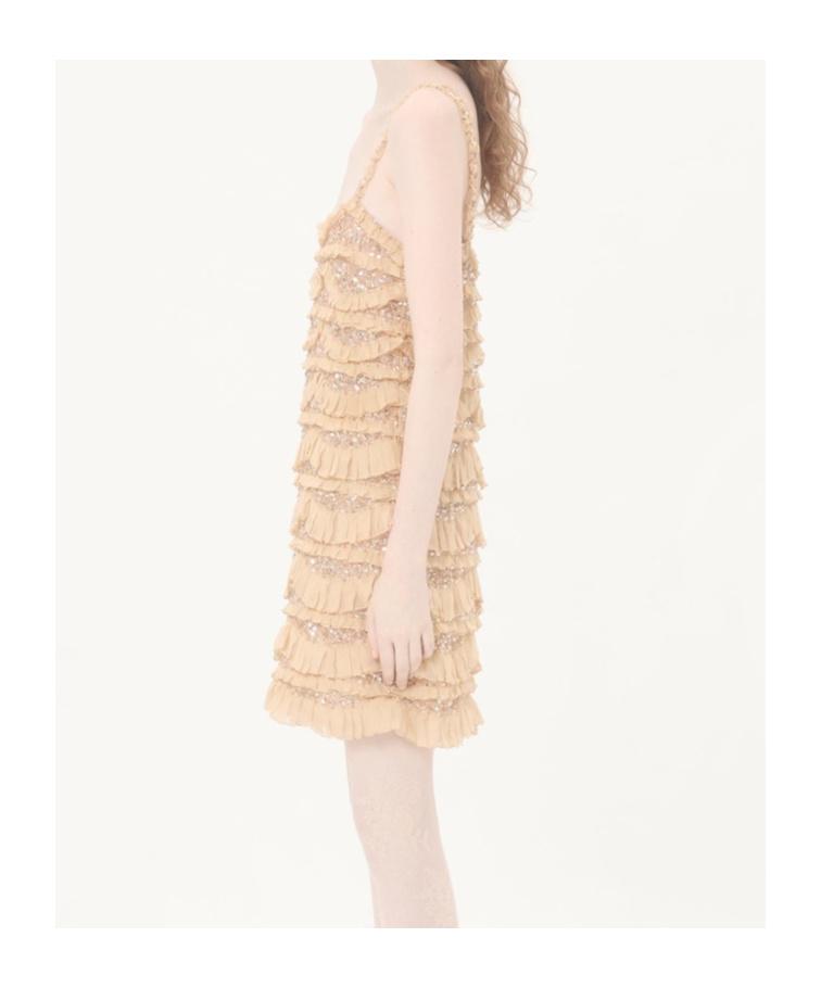 Valentino Tulle Illusione Embroidered Short Dress in Natural | Lyst UK
