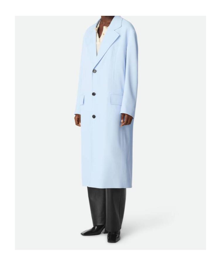 コート Bottega Veneta Pastel Blue Viscose Blend Coat Bottega Veneta Pastel Blue Viscose Blend Coat | italist
