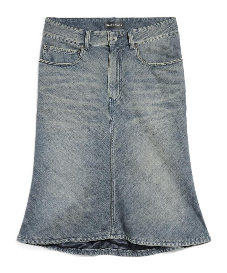 スカート BALENCIAGA 'Lace Up' denim skirt Gray Lace-up denim pencil skirt in grey - Balenciaga | Mytheresa