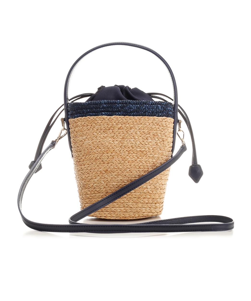 Roger Vivier Viv Skate Raffia Bucket Bag in Blue Lyst