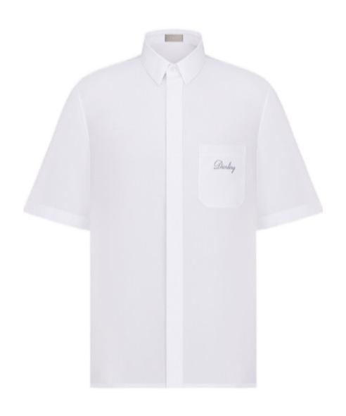 Dior Short-Sleeved Shirt With Ling Embroidery in White for Men | Lyst