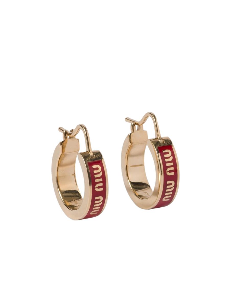 イヤリング MIU MIU MIU MIU EARRINGS IN ENAMELLED L Miu Miu Enameled Earrings | Gold | FARFETCH TH