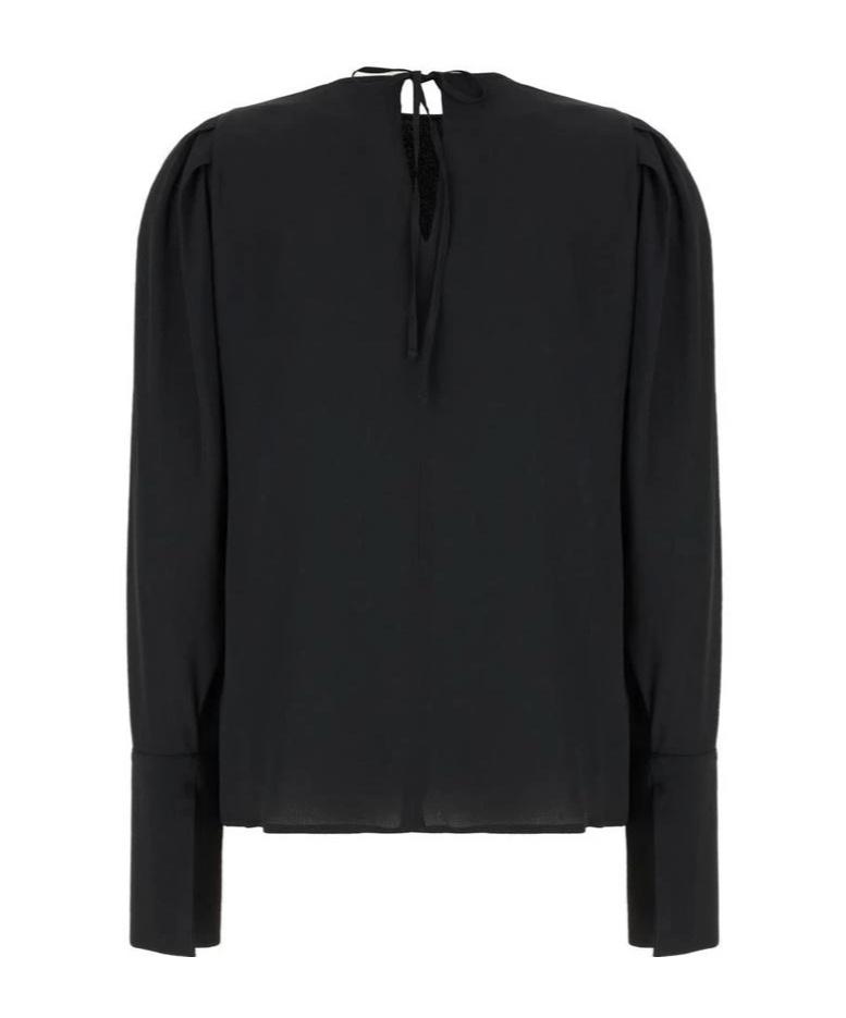 Tシャツ・カットソー ERIKA CAVALLINI CREPE DE CHINE HIGH NECK BLOUSE Erika Cavallini Semi Couture Crepe Tops for Women | Lyst