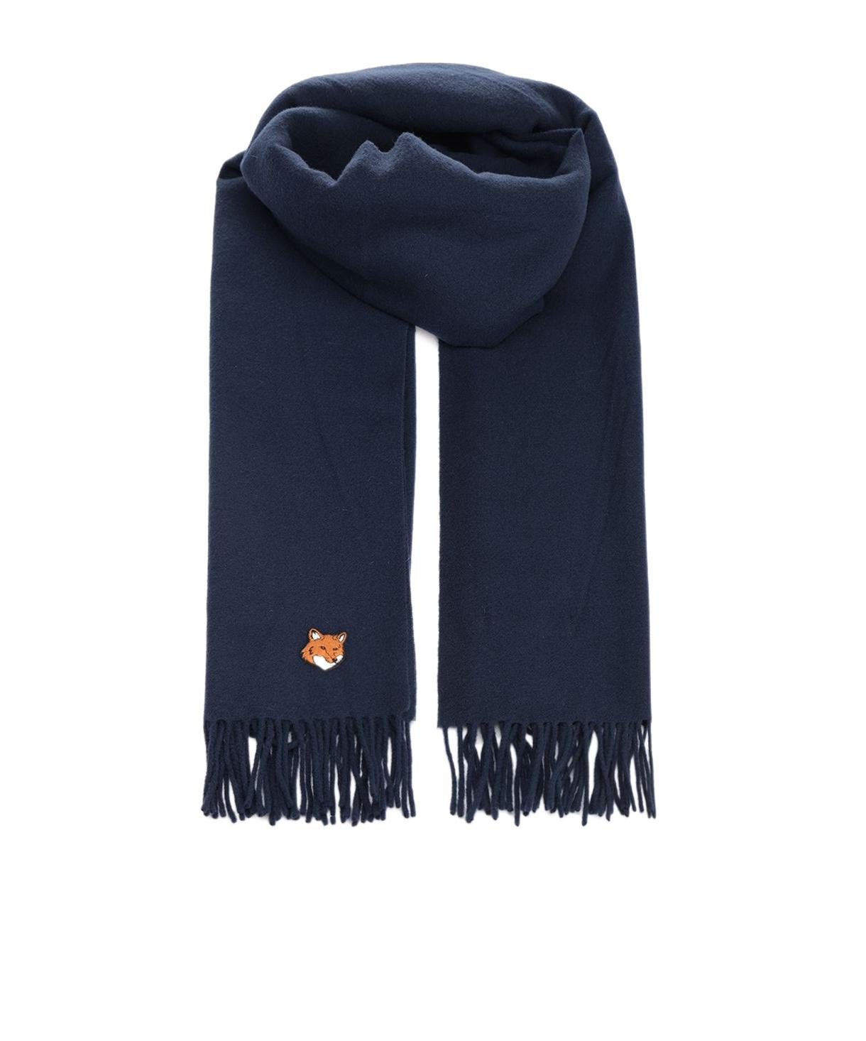 Maison Kitsuné Maison Kitsun Fox Head Scarf in Blue for Men | Lyst