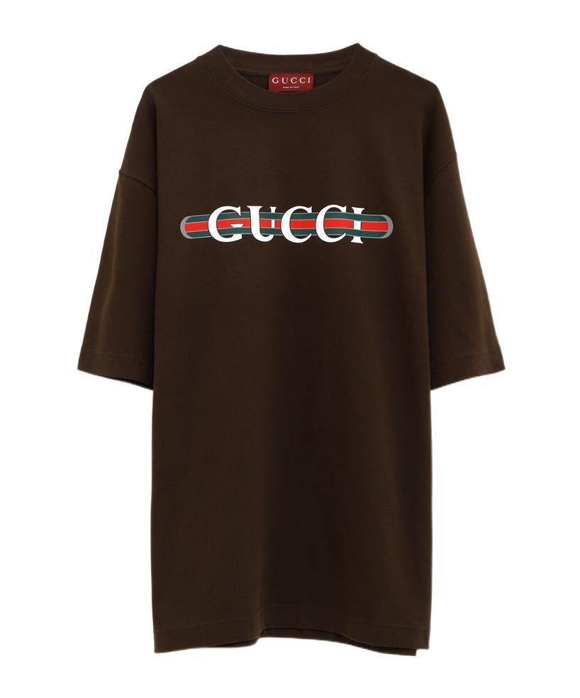 正規店買付【GUCCI】ロゴライトブルー/ブラウン Tシャツ Brown Gucci T-shirts for Men | Lyst