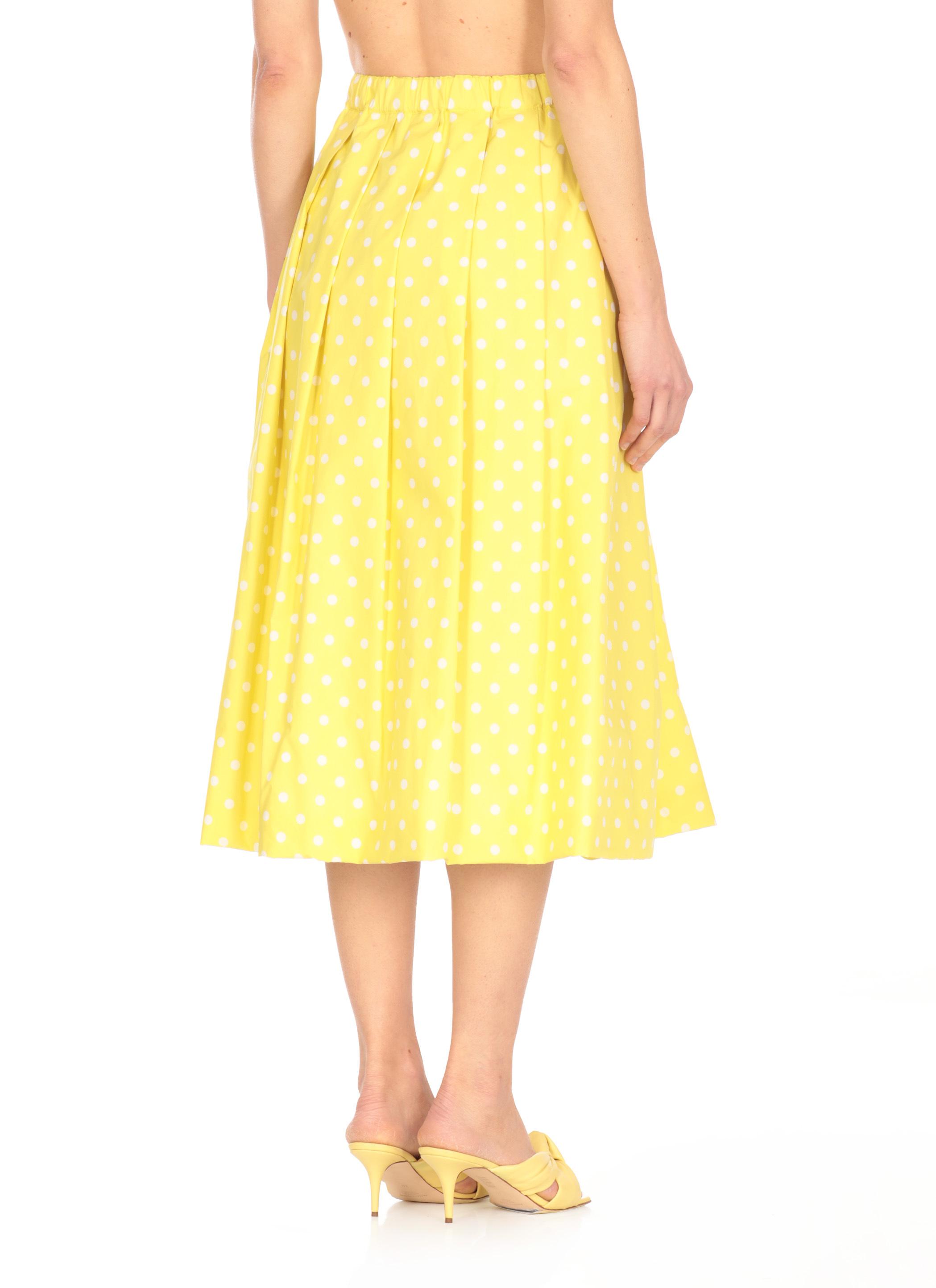スカート Fabiana Filippi Flared Midi Skirt Cotton and silk mikado skirt, vanilla for Women | Fabiana