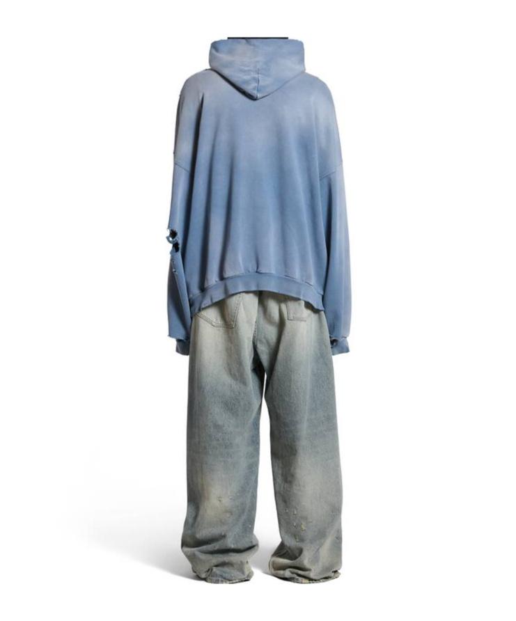 パーカー・フーディ *BALENCIAGA* Cities Paris Oversized Hood Blue White 674986TL Balenciaga Paris Moon Oversized Hoodie | Saks Fifth Avenue