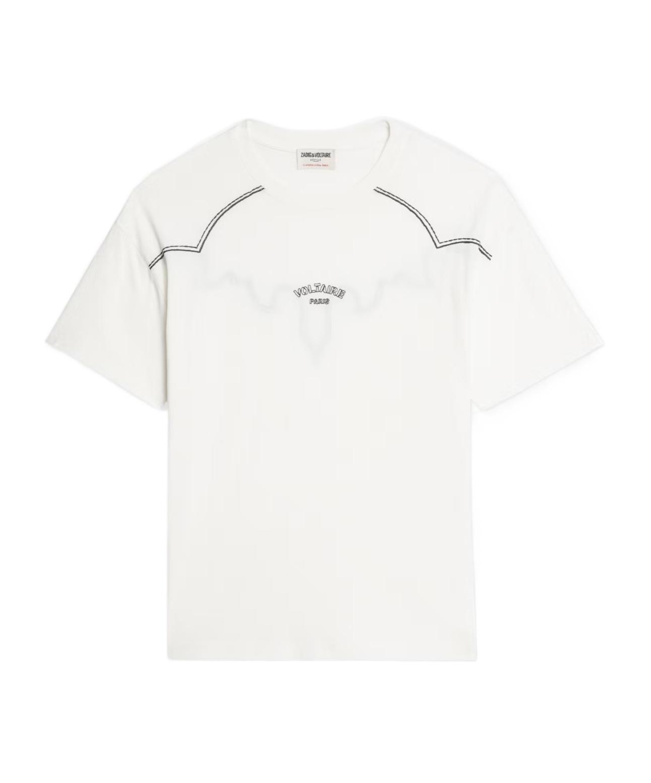 Tee-shirt Zadig & Voltaire Mixte En Coton Blanc - Taille S, Coupe Ajustée (Occasion Très Bon État)