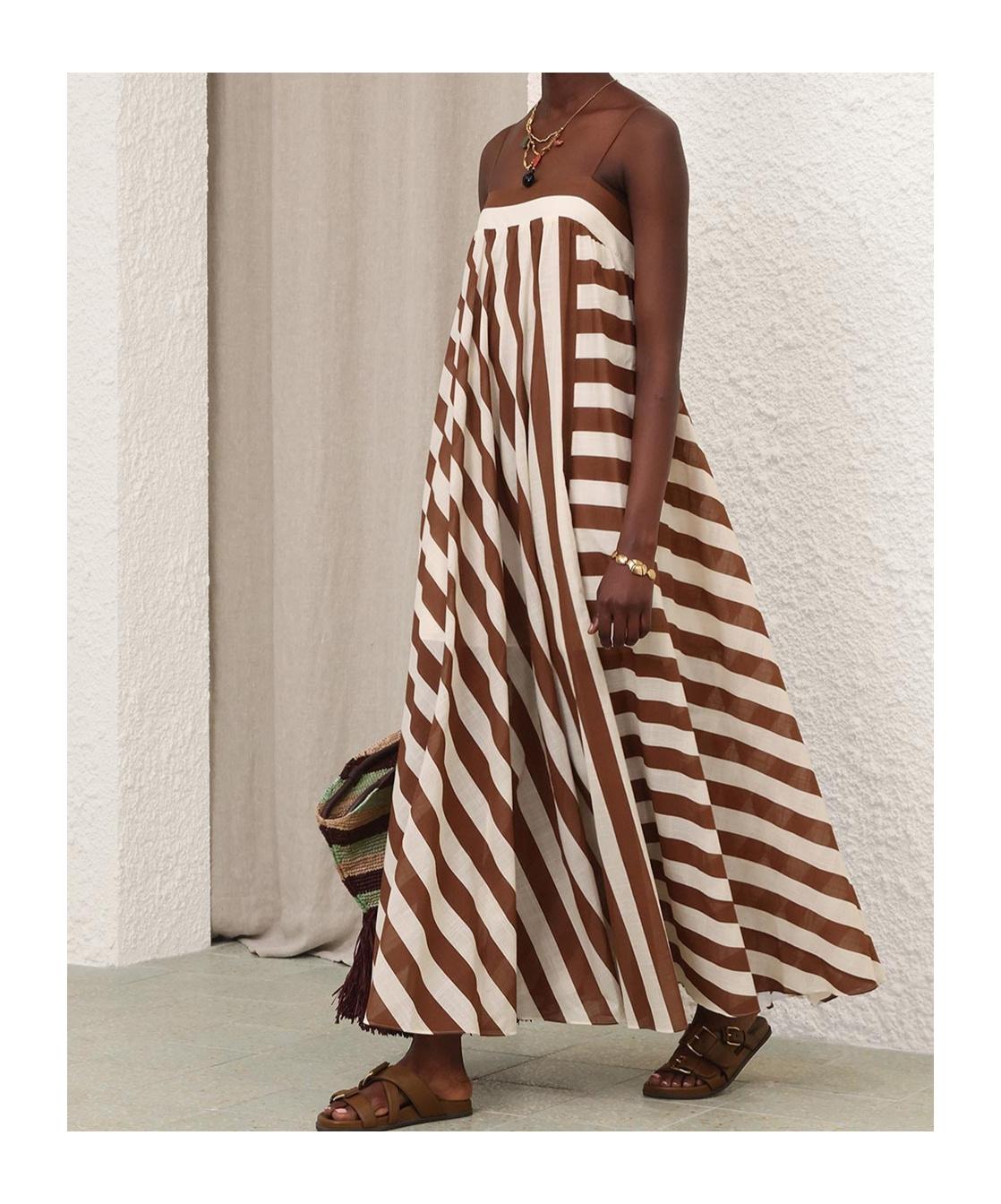 zimmermann striped maxi dress Roselight striped cotton maxi dress - red