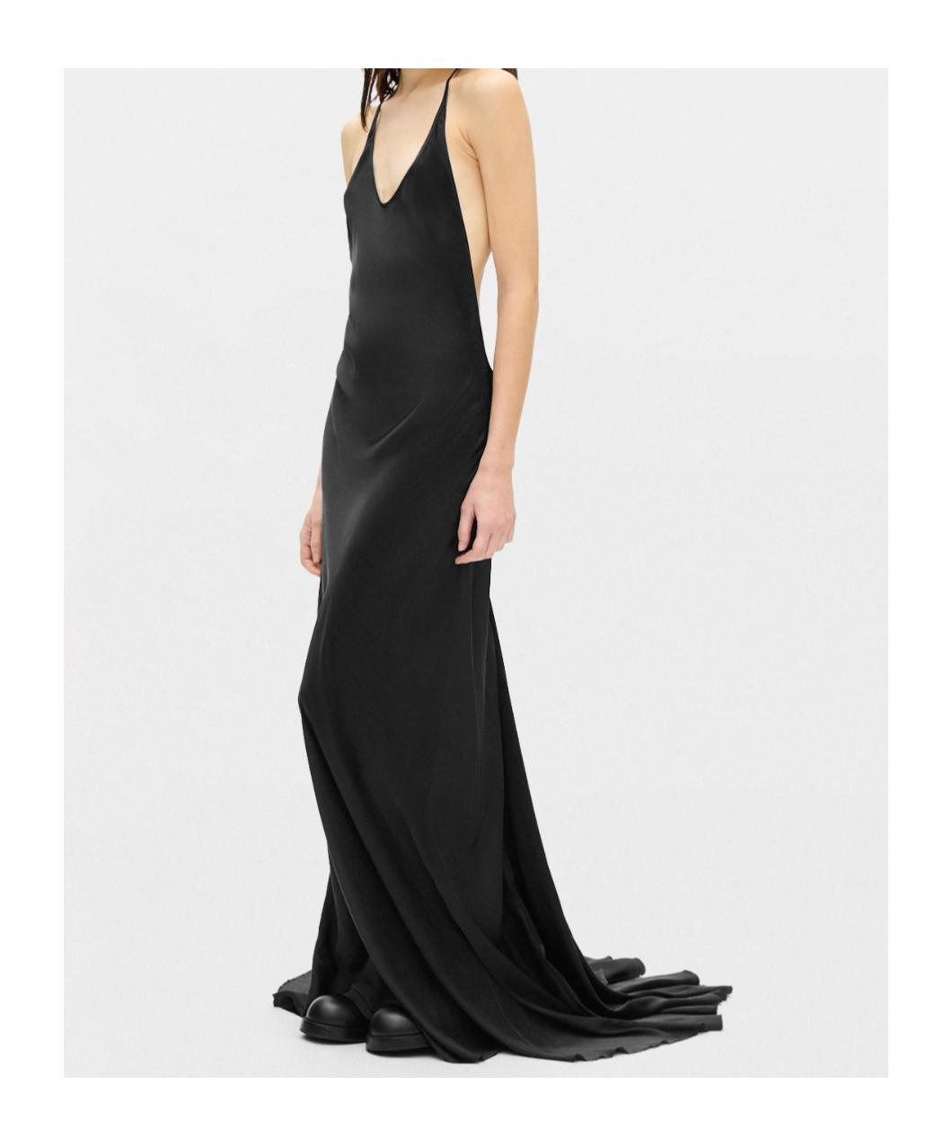 ann demeulemeester silk dress ANN DEMEULEMEESTER Ingeborg Open-back Satin Halterneck Gown - Women - Burgundy Dresses