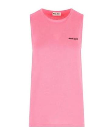 miu miu ストーン装飾 ピンク タンクトップ Pink Miu Miu Tops for Women | Lyst