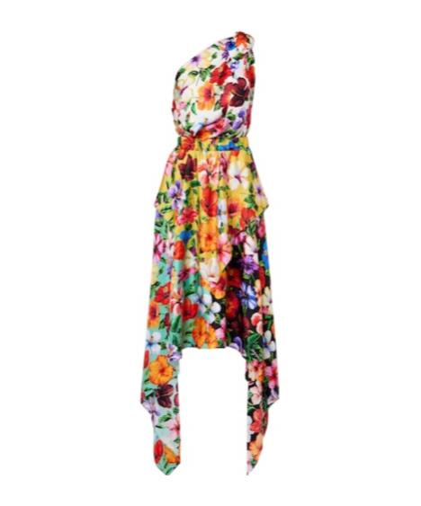 dolce gabbana dress sale Majolica silk chiffon midi in yellow - which depicts colorful medieval imagery Dolce&Gabbana Dresses Women's Clothing |