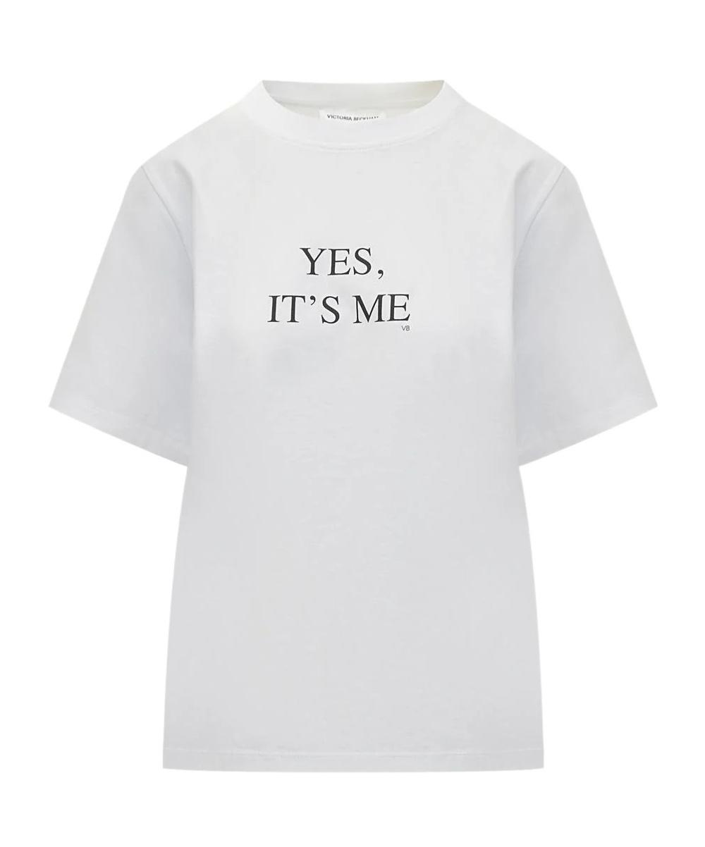 売れ筋商品|||ヴィクトリア ベッカム Tシャツ レディース トップス SLOGAN TEE - Print T-shirt - white Slogan cotton-jersey T-shirt in white - Victoria Beckham