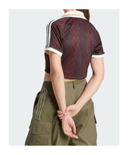 ★adidas★ Retro Sports Cricket Inspired Crop Jersey Brown K adidas Originals Retro Sports Cricket-inspired Cropped