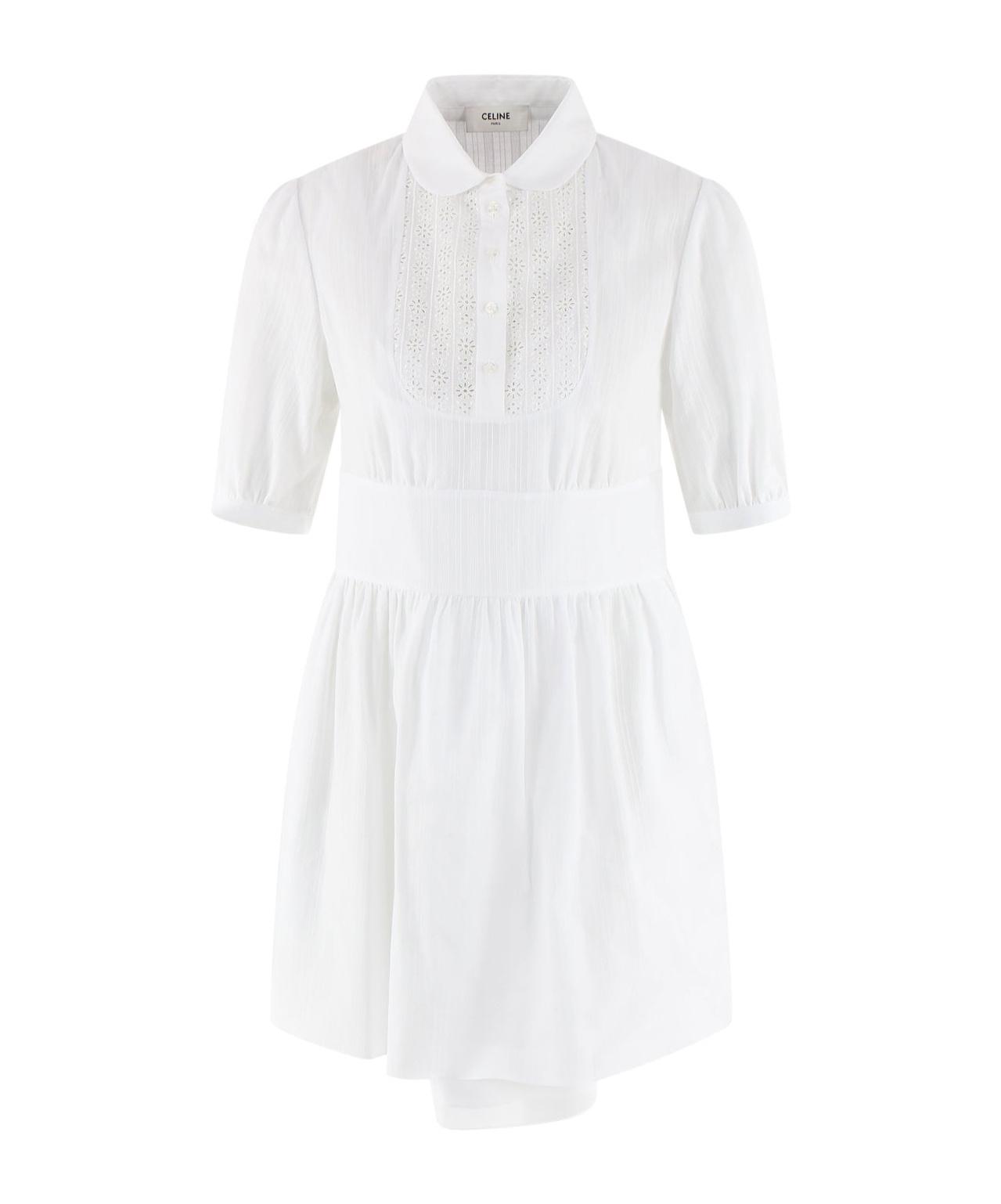 celine white shirt dress Women's Shirt dress in cotton poplin | CELINE