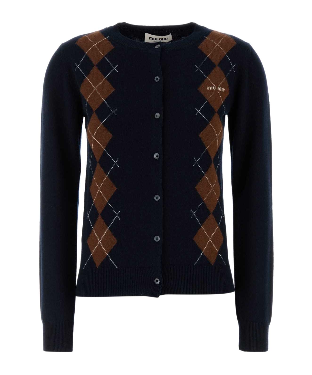 miu miu ストライプニットカーディガン