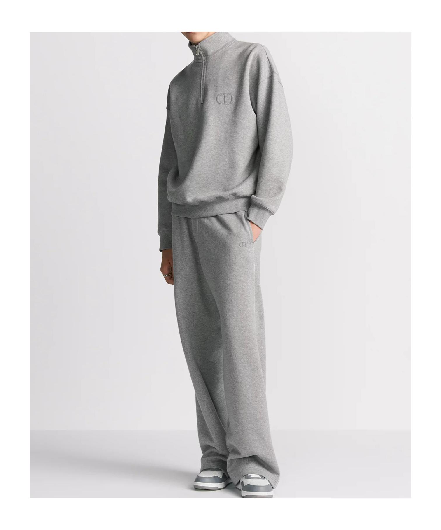 Dior Homme High Neck Zip Detailed Sweatshirt in Gray for Men | Lyst