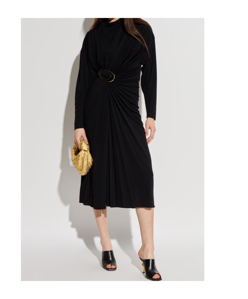 Bottega Veneta Crepe Viscose Jersey Dress in Black | Lyst UK